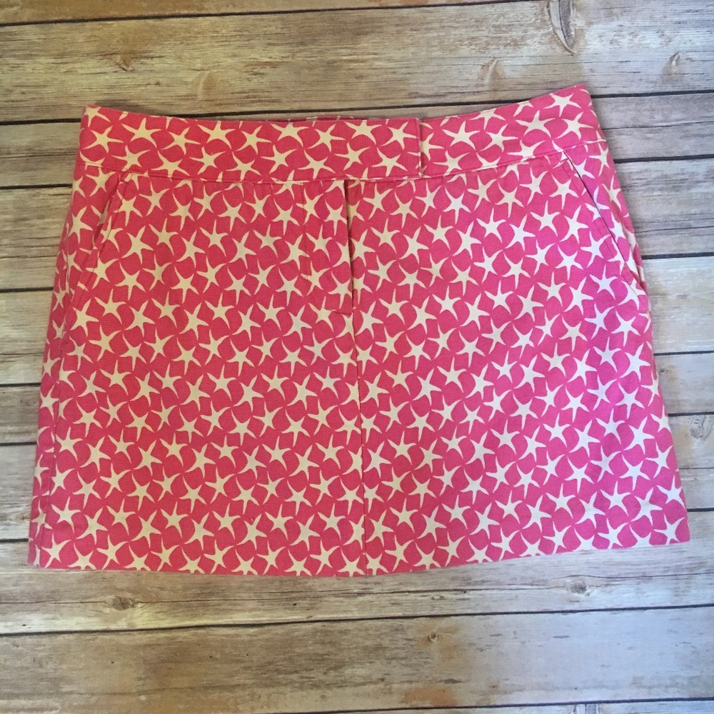 Pink J Crew starfish mini skirt